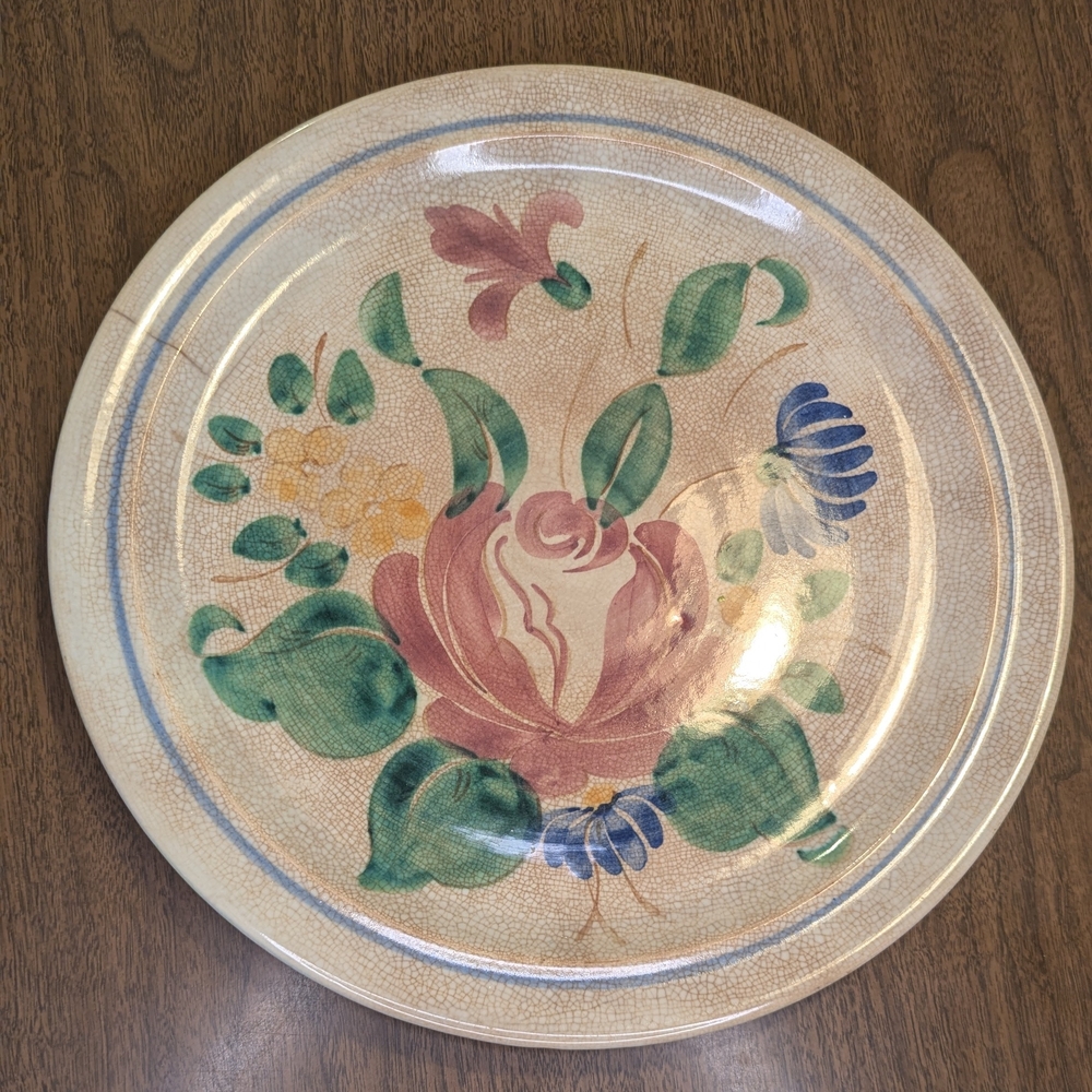Vintage Orleans Red Wing Pottery 14" Hanging Platter